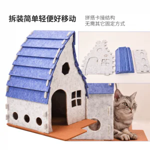 Acoustic Panel Cat Bed – Eco-friendly Felt Cat Cave, Hot Sale Warm Pet House for Indoor Dogs & Cats Multi Color - 图片 3