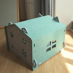 Comfy Acoustic Panel Cat Bed – Hot Sale Felt Cat Cave House, Eco-friendly Cute Pet Bed for Indoor Cats & Dogs - 图片 3