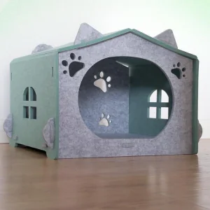 Comfy Acoustic Panel Cat Bed – Hot Sale Felt Cat Cave House, Eco-friendly Cute Pet Bed for Indoor Cats & Dogs - 图片 4